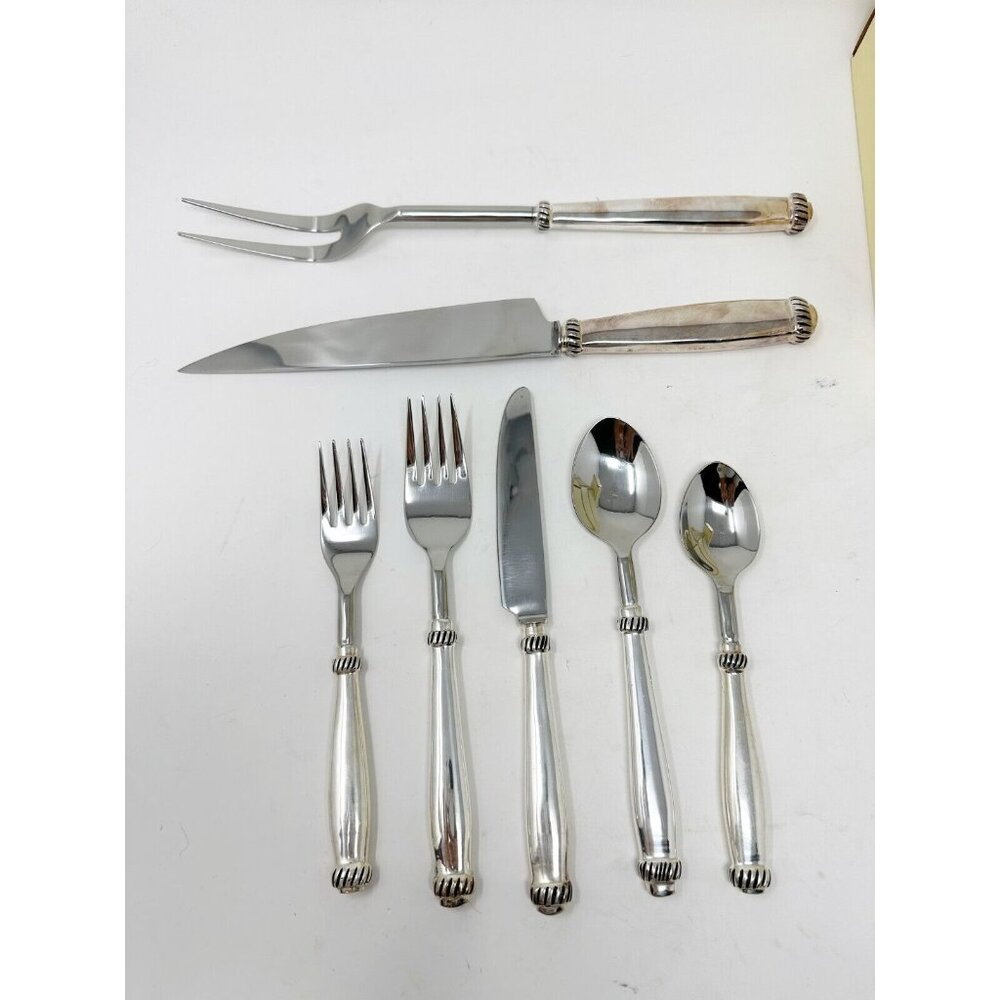 Pottery Barn Twist Flatware 5 Piece Set 18/8 Stainless Steel Silver 9‎ Sets